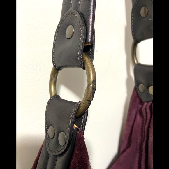 Maurizio Taiuti Italian Leather Shoulder Bag Wine Plum Color - Picture 6 of 14